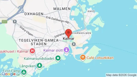 Studentbostäder att hyra i Kalmar - kort over placeringen