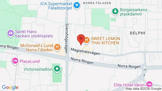 Lägenheter att hyra i Lund - kort over placeringen