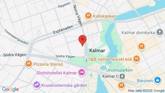 Lägenheter att hyra i Kalmar - kort over placeringen
