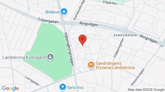 Lägenheter att hyra i Landskrona - kort over placeringen