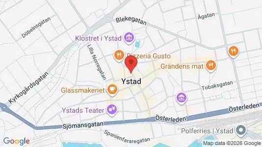 Lägenheter att hyra i Ystad - kort over placeringen