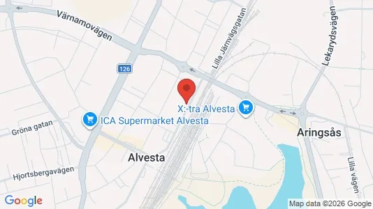 Lägenheter att hyra i Alvesta - kort over placeringen
