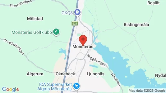 Lägenheter att hyra i Mönsterås - kort over placeringen
