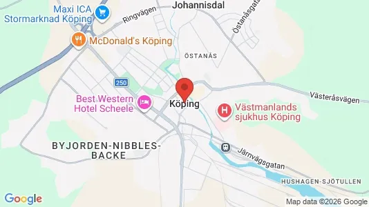Lägenheter att hyra i Köping - kort over placeringen