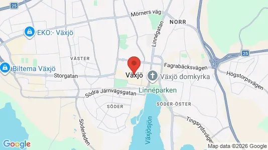 Hus att hyra i Växjö - kort over placeringen