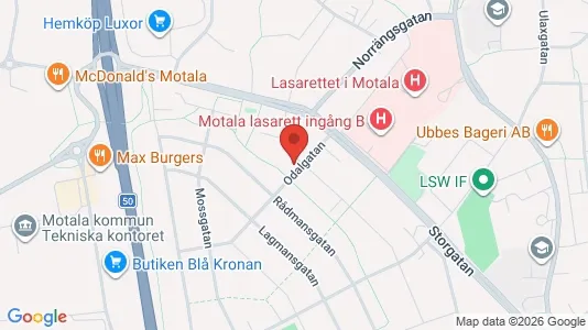 Lägenheter att hyra i Motala - kort over placeringen