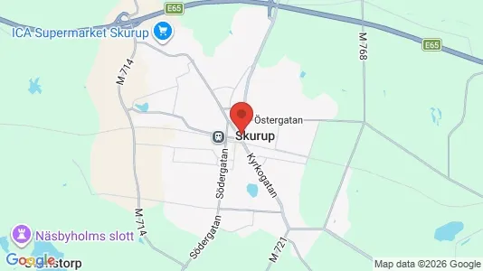 Hus att hyra i Skurup - kort over placeringen