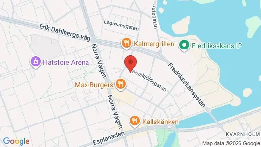Lägenheter att hyra i Kalmar - kort over placeringen