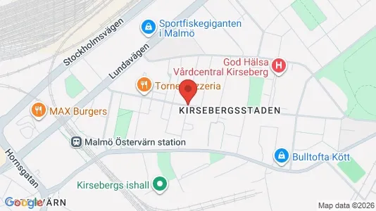 Lägenheter att hyra i Kirseberg - kort over placeringen