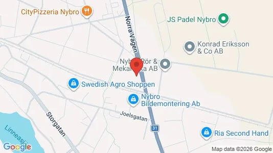 Lägenheter att hyra i Nybro - kort over placeringen