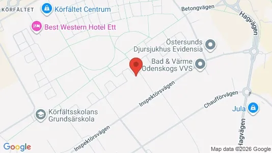 Lägenheter att hyra i Östersund - kort over placeringen