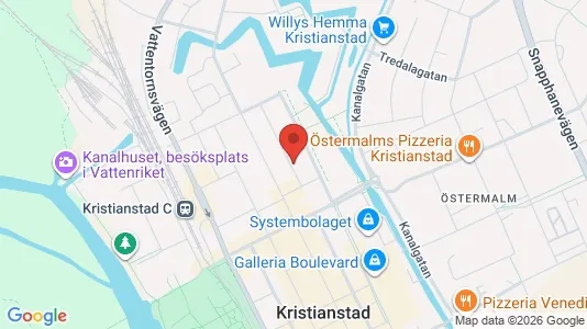 Lägenheter att hyra i Kristianstad - kort over placeringen