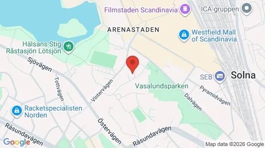 Lägenheter att hyra i Solna - kort over placeringen