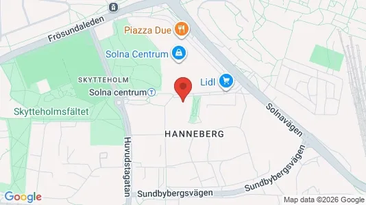 Lägenheter att hyra i Solna - kort over placeringen
