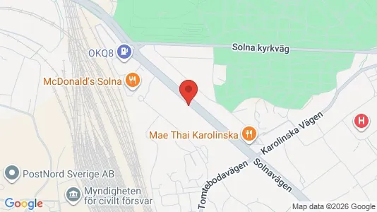 Lägenheter att hyra i Solna - kort over placeringen