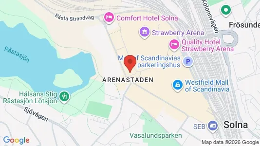 Lägenheter att hyra i Solna - kort over placeringen