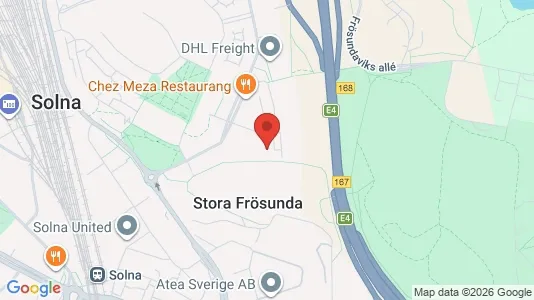 Lägenheter att hyra i Solna - kort over placeringen