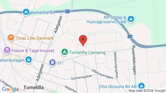 Lägenheter att hyra i Tomelilla - kort over placeringen