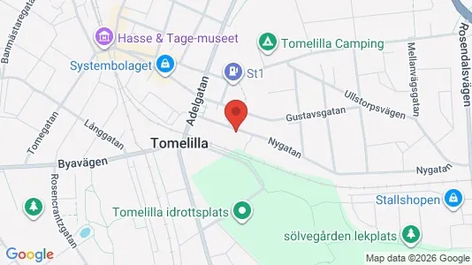 Lägenheter att hyra i Tomelilla - kort over placeringen