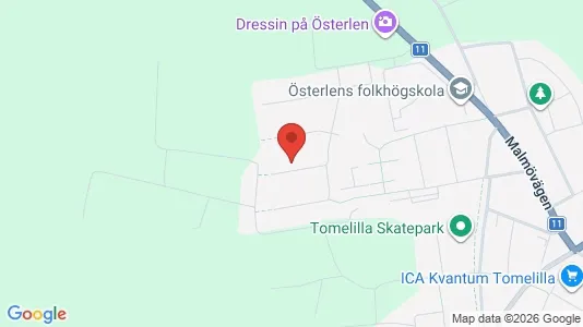 Lägenheter att hyra i Tomelilla - kort over placeringen