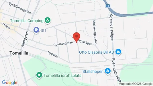 Lägenheter att hyra i Tomelilla - kort over placeringen