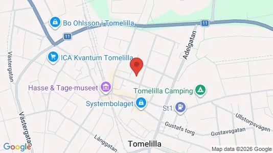 Lägenheter att hyra i Tomelilla - kort over placeringen