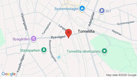 Lägenheter att hyra i Tomelilla - kort over placeringen