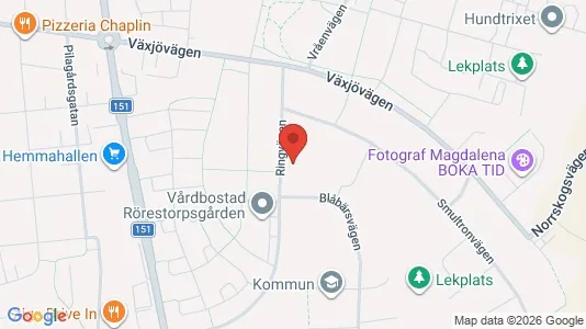 Lägenheter att hyra i Värnamo - kort over placeringen