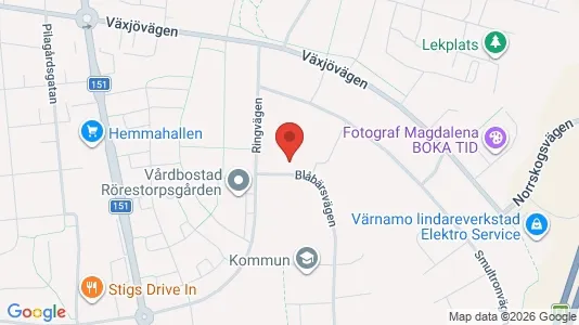 Lägenheter att hyra i Värnamo - kort over placeringen