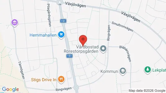 Lägenheter att hyra i Värnamo - kort over placeringen