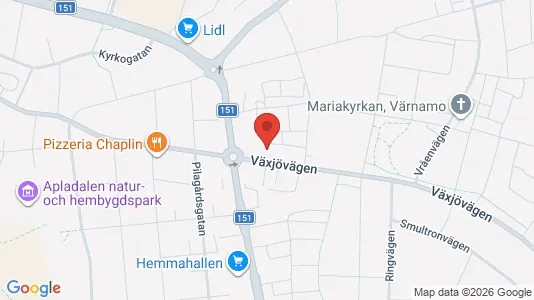 Lägenheter att hyra i Värnamo - kort over placeringen