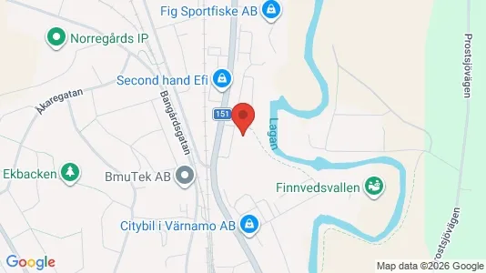 Lägenheter att hyra i Värnamo - kort over placeringen