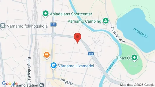 Lägenheter att hyra i Värnamo - kort over placeringen