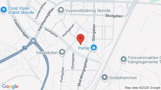 Lägenheter att hyra i Skövde - kort over placeringen