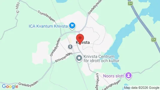 Hus att hyra i Knivsta - kort over placeringen