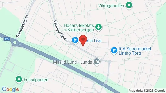 Lägenheter att hyra i Lund - kort over placeringen