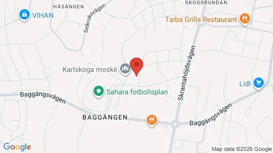 Rum att hyra i Karlskoga - kort over placeringen