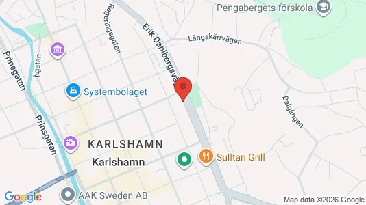 Lägenheter att hyra i Karlshamn - kort over placeringen