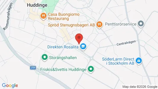 Lägenheter att hyra i Huddinge - kort over placeringen