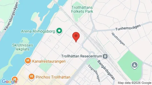 Lägenheter att hyra i Trollhättan - kort over placeringen