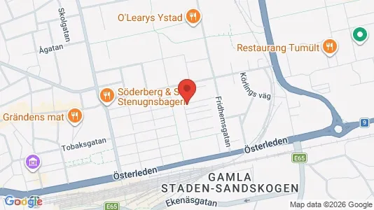 Lägenheter att hyra i Ystad - kort over placeringen