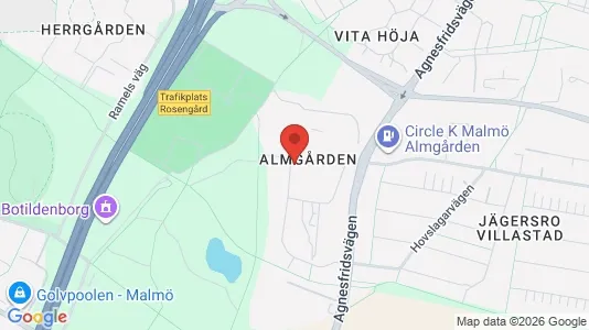 Lägenheter att hyra i Husie - kort over placeringen
